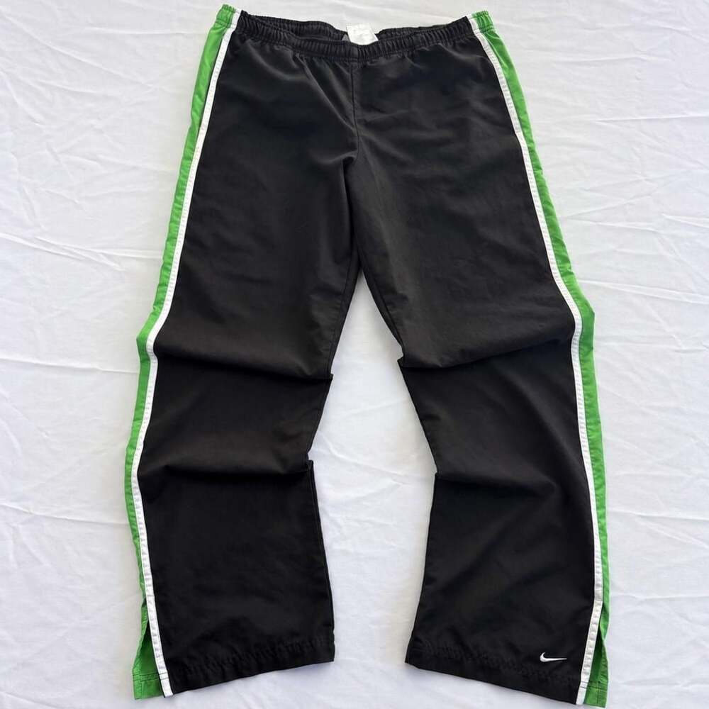 Nike Track Pants Size M Black Green White Y2K Vintage